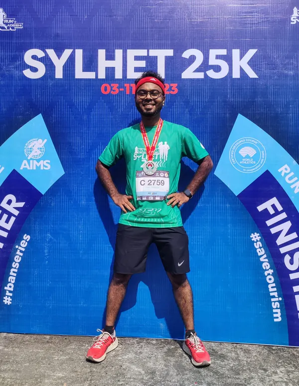 Finishing the Sylhet 25K run