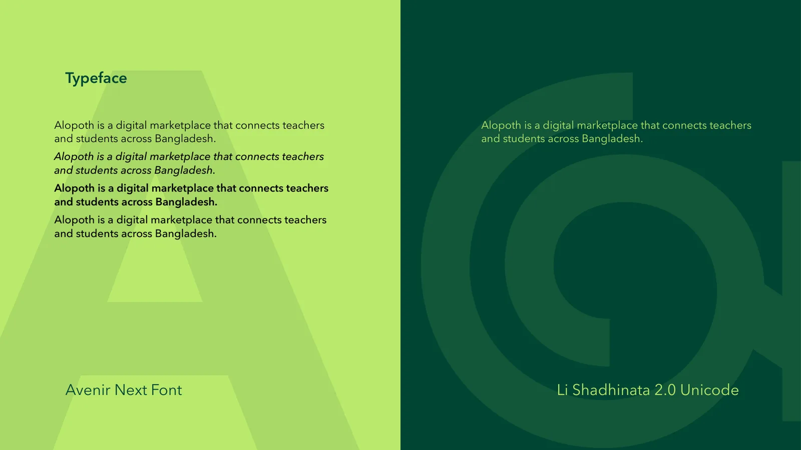 Typefaces: Avenir Next and Li Shadhinata 2.0