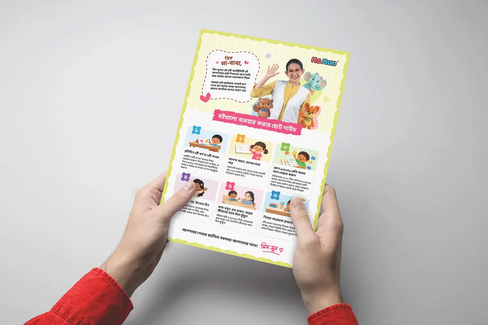 Leaflet held with both hands