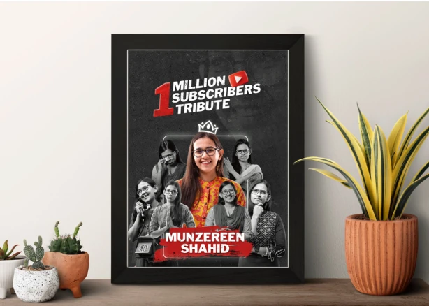 Munzereen Shahid 1 Million Subscribers tribute poster