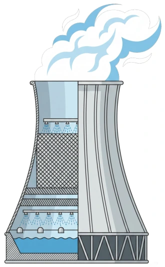 Illustration of a cooling tower