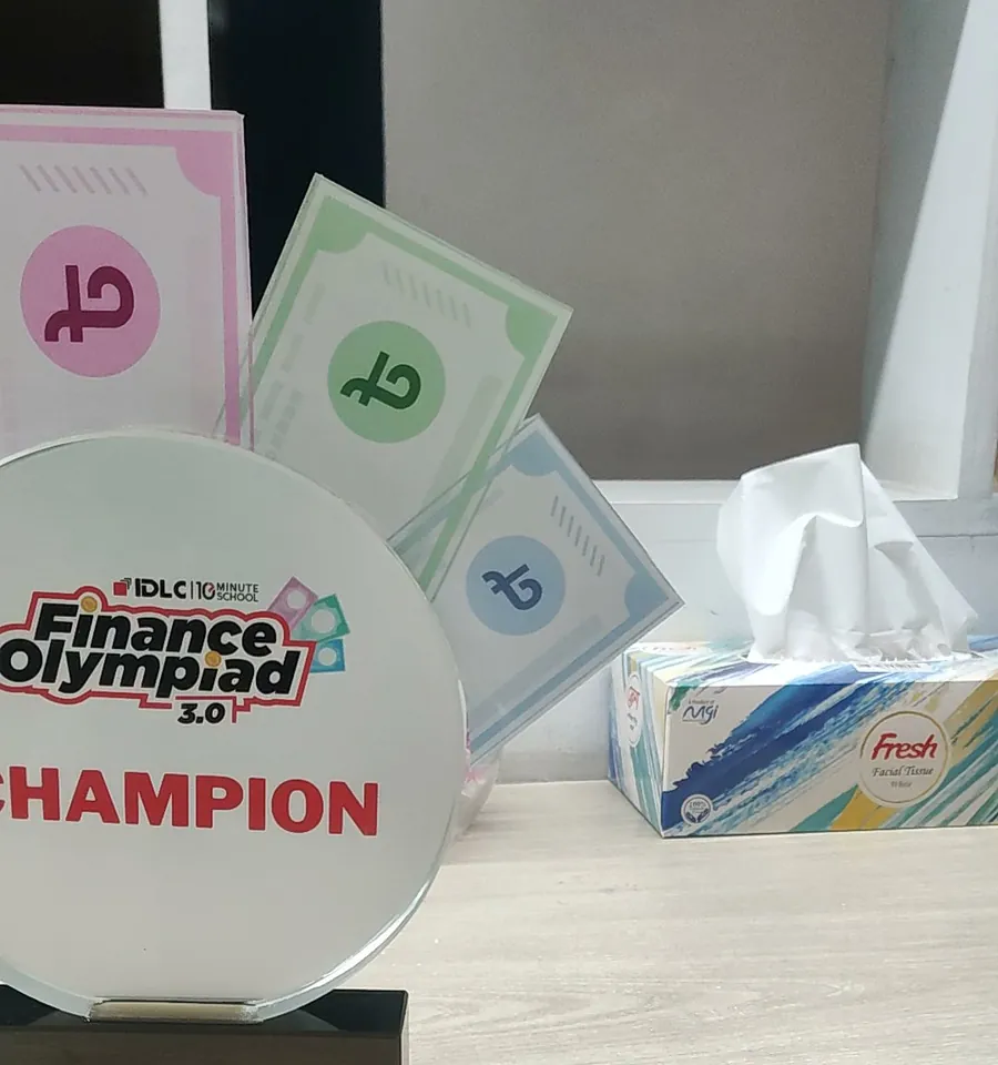 Champion trophy with the logo
