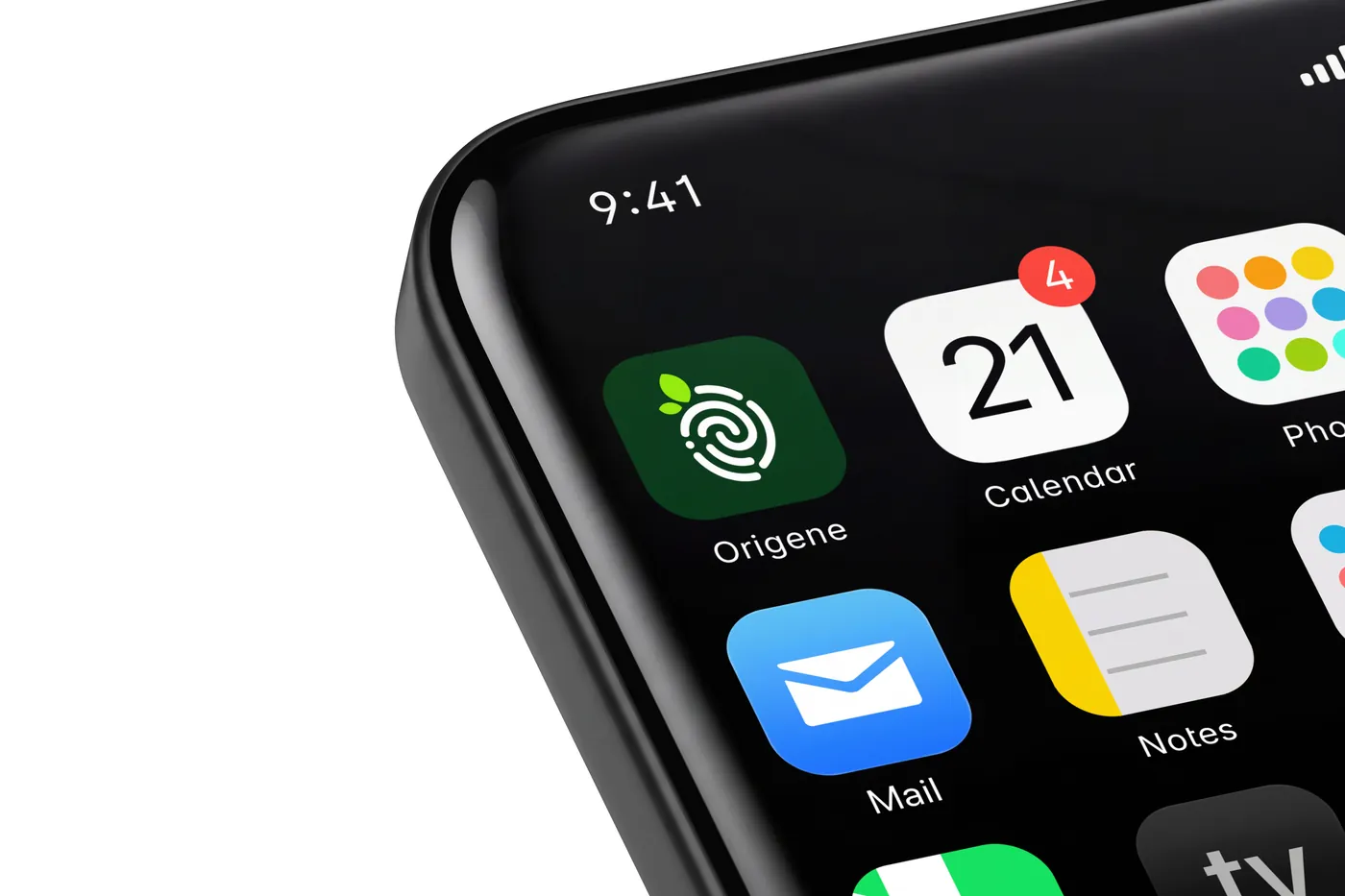 Origene app icon on a phone home screen