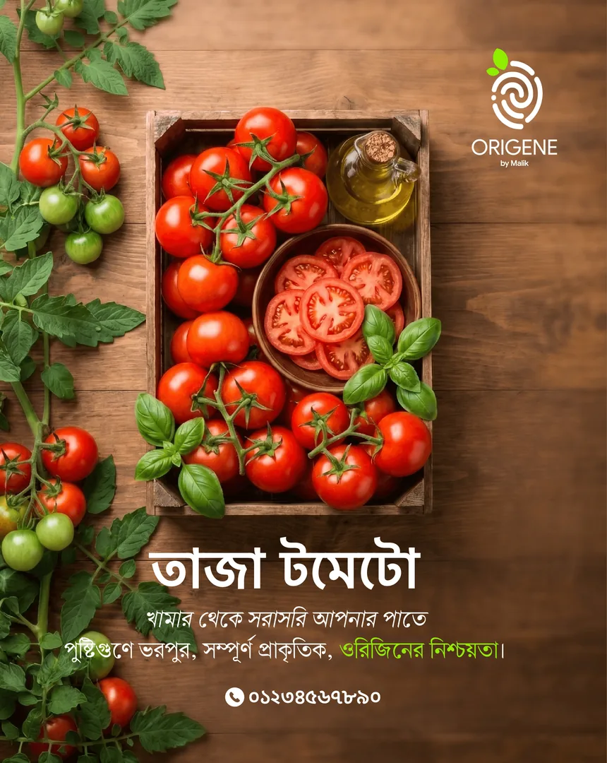 Bangla poster: fresh tomatoes