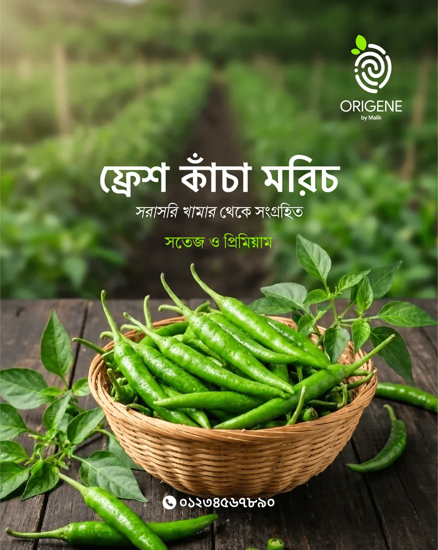 Bangla poster: fresh green chillies