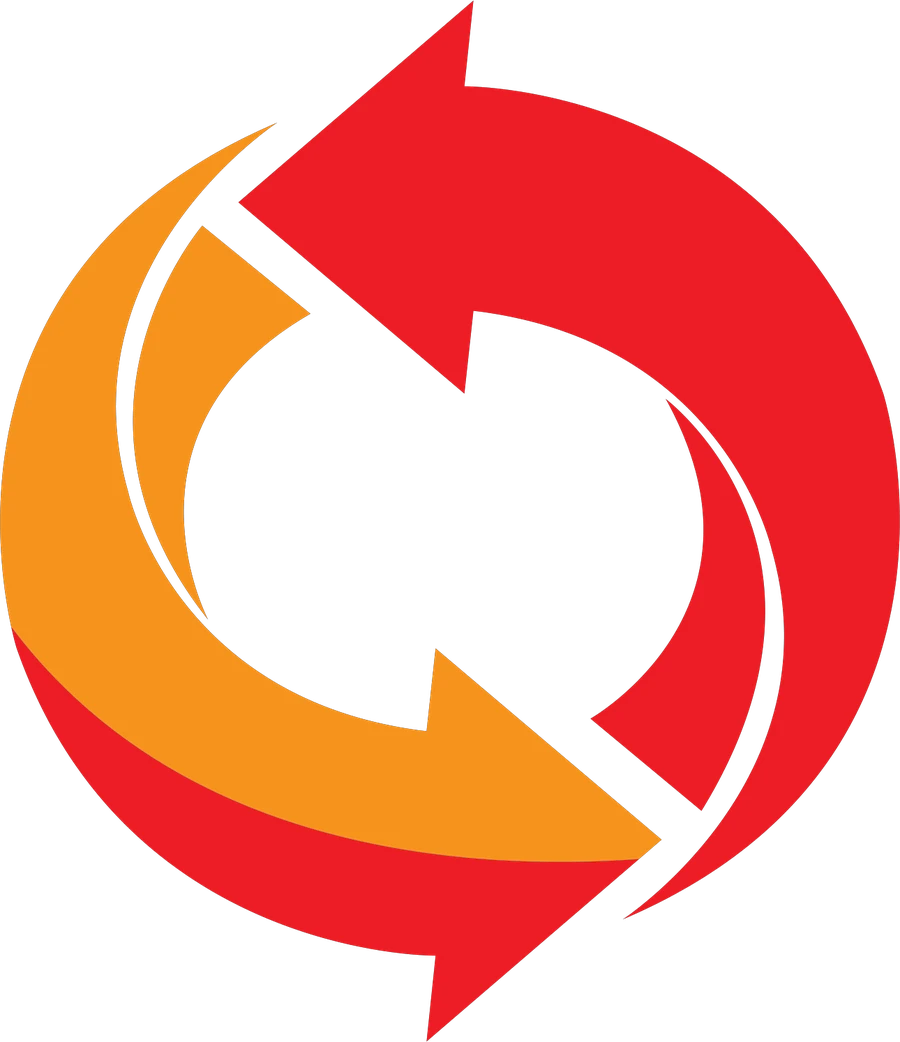 The red and orange arrow symbol