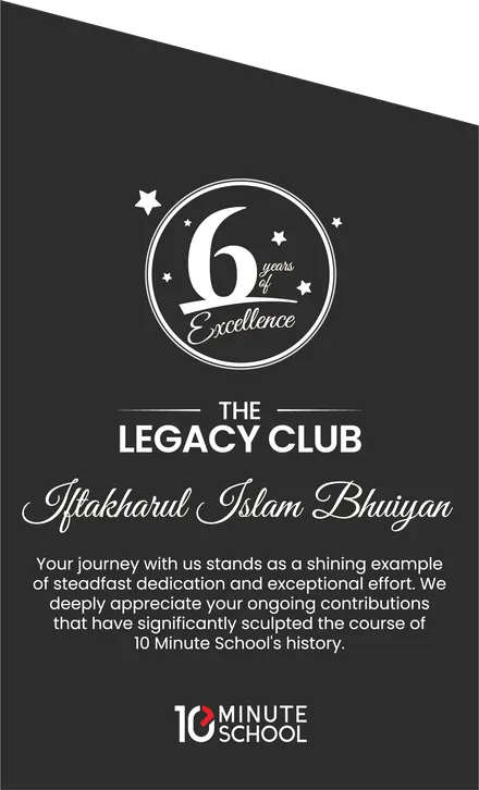 Legacy Club crest: Iftakharul Islam Bhuiyan, 6 years of excellence