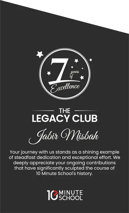 Legacy Club crest: Jabir Misbah, 7 years of excellence