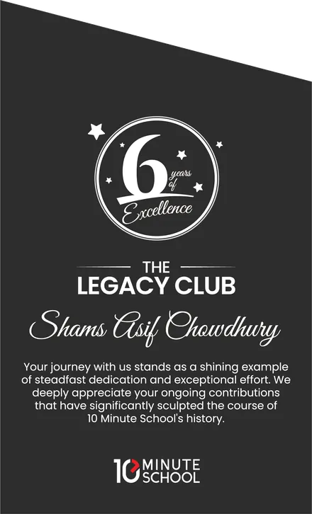 Legacy Club crest: Shams Asif Chowdhury, 6 years of excellence