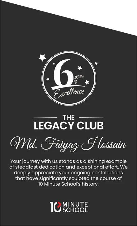 Legacy Club crest: Md. Faiyaz Hossain, 6 years of excellence