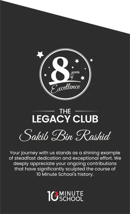 Legacy Club crest: Sakib Bin Rashid, 8 years of excellence