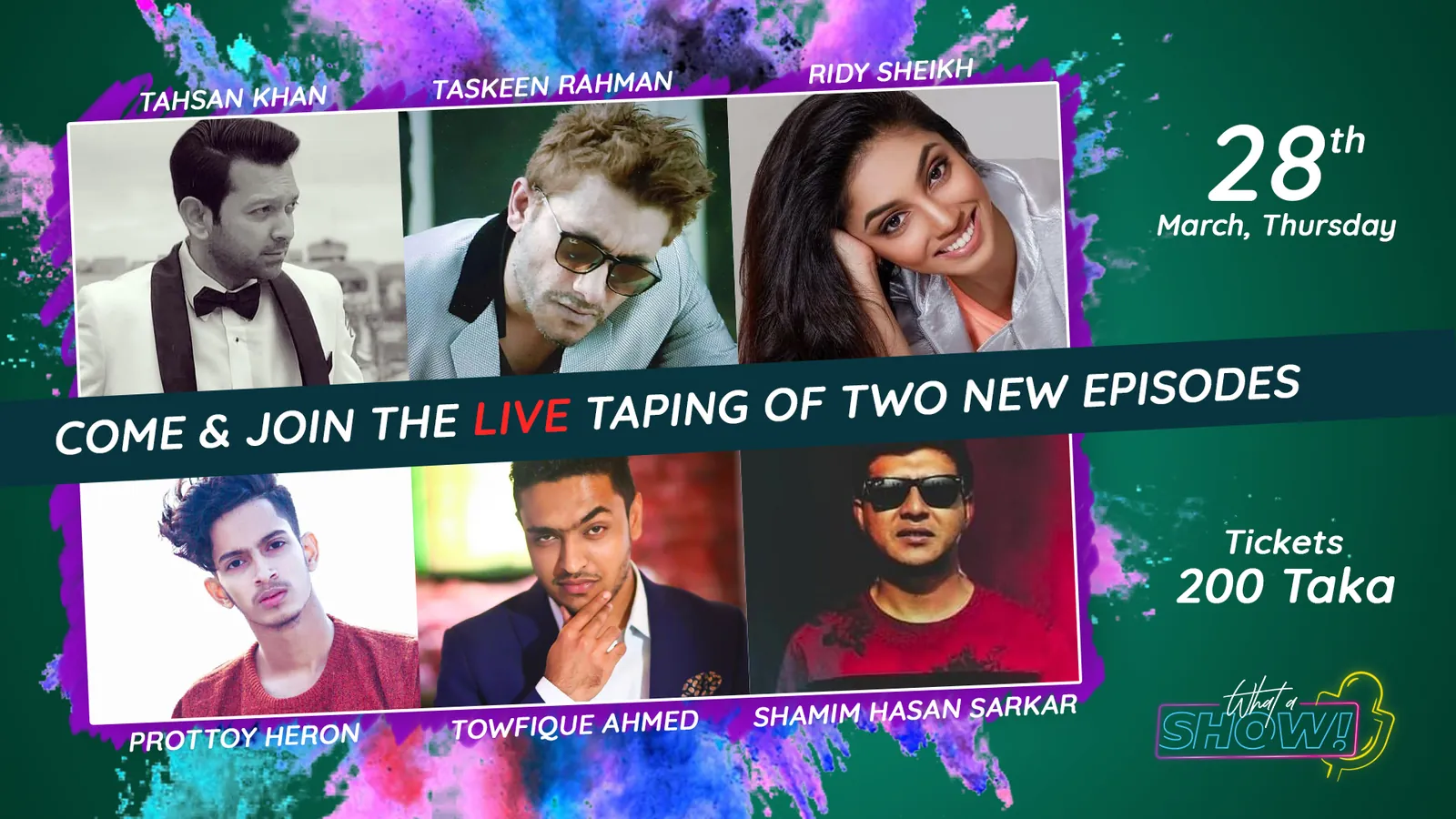 Poster inviting the audience to the live taping of two new episodes