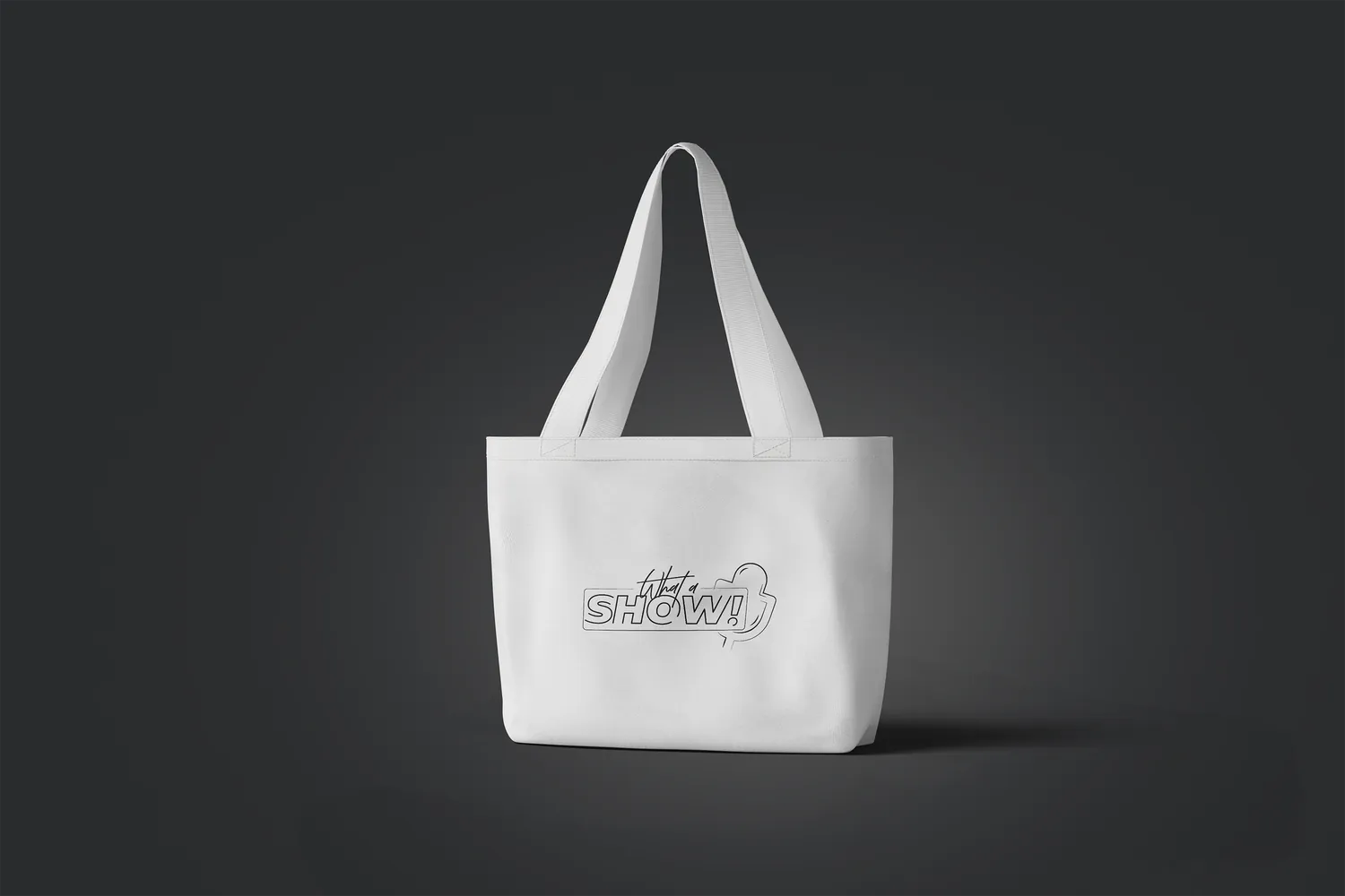 A white tote bag with the sign as a line